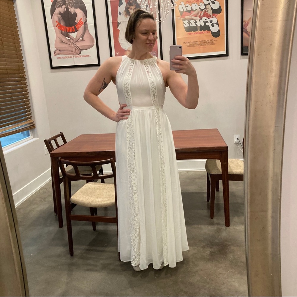 Bailey 44 white cream lace maxi dress